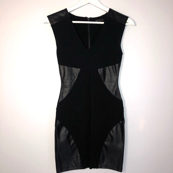 Talula/Aritzia LBD with Vegan Leather Insets - Picture 2 of 4
